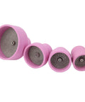 Easy Install Ceramic Welding Cup Set With Alumina Gas Lens Kit For TIG Tools showing four pink ceramic cups with mesh.