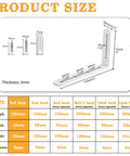 Heavy Duty L Shelf Brackets Stainless Steel 5x3 Inch White Wall Corner Braces For Wood Shelving Pack Of 4 size chart with dimensions