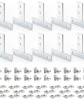 10 Set T Bracket Kit For 6mm T Slot Aluminum Profiles With 40 M5 T Slot Nuts And 40 M5x8mm Stainless Hex Socket Cap Screws Built Tough Pro Grade Aluminum Extrusion Connector Brackets And Corner Brace Plates, 10 silver corner brackets and hardware