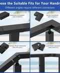 Rock Solid 12 Foot Aluminum Deck Railing Handrail In Matte Black With Rust Proof Powder Coating connectors for versatile installation options.