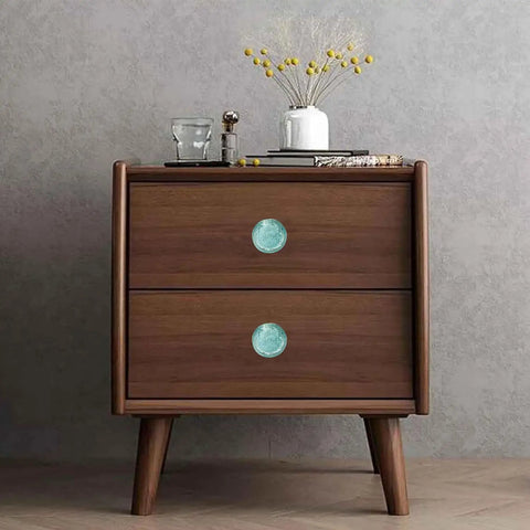 Wooden dresser with Crystal Bubble Knob Set Of 6 In Light Blue Dope Modern Glass Drawer Pulls For Cabinets Doors