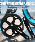 Universal 48T 52T Crankset For E Bikes With 170mm Aluminum Arm Tough Double Chain Guard shown with protective plate design