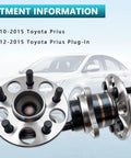 Beefed Up Rear Wheel Bearing Hub Assembly 512505 2 Pack For Toyota Prius 2010-2015 with 5 Lug 4 Bolt ABS Hub replacement image