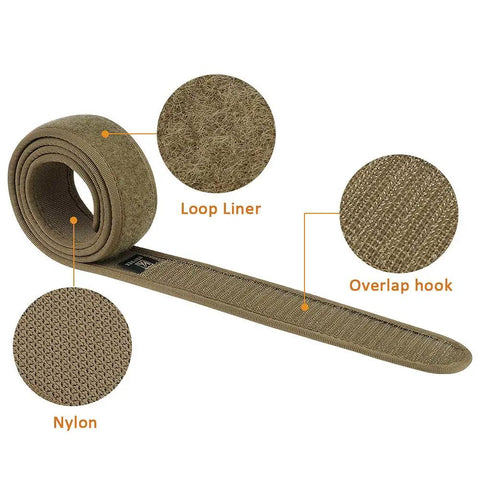 Duty Belt Inner Loop Liner 1 Point 5 Inch In Coyote Brown, Size Medium 32 To 36 Inches, showing loop liner and nylon texture