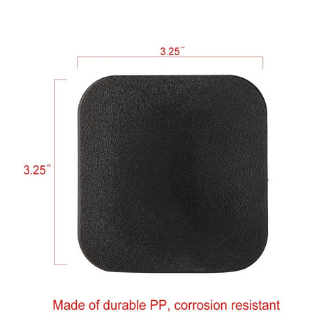 2 Inch Tow Receiver Hitch Cover Plug Cap Black Durable 2x2 Receiver Tube Close-up with Dimensions
