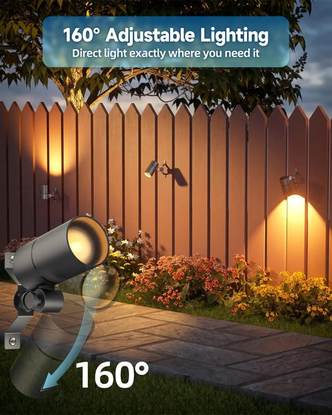 Low Voltage Landscape Down Lights Outdoor LED Spot Lighting For Yards, Wall Mounted With 160 Degree Adjustable Beam