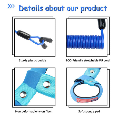 Universal Kill Switch Lanyard For Yamaha Jet Ski And WaveRunner Replacement EW2-68348-00-00 Blue With US Flag Wrist Strap Tether, Hooks Up With WaveRunner WaveVenture WaveRaider WaveJammer WaveBlaster FX Series And Marine Outboard Motors