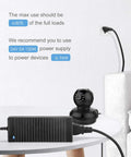 24V Power Supply Adapter 100-240V AC to DC 24V 5A 120W Converter Pack of 5 placed on table near security camera