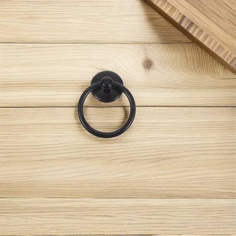 Vintage Style Metal Drawer Handles With Drop Ring Pulls, 6 Pack For Wardrobes, Cabinets And Dressers, Retro Zinc Alloy Hardware In Black
