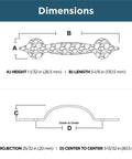 Dimensions of Matte Black Cabinet Handles Five Pack Three And A Half Inch Center To Center Classic Pulls with Fade Resistant Finish.