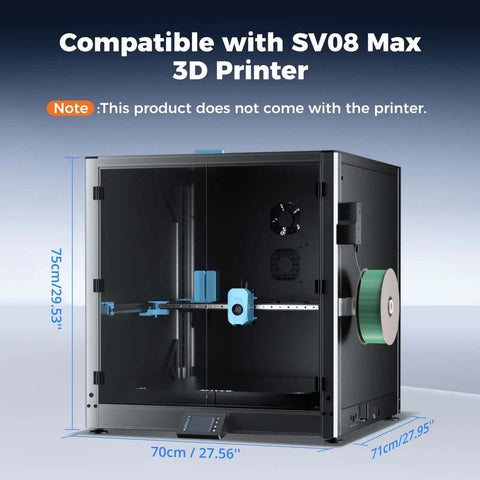 Metal And Tempered Glass Open Enclosure With Drag Chain And Filter Fan For SV08 Max 3D Printer Stable Temperature