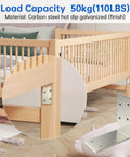 Beefy Heavy Duty 8 Pack L Brackets 3x3 Inch Galvanized Corner Braces installed on wooden crib for stability