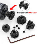 Beefed Up High Speed Pinion Gear Set 15T 16T 17T 18T 19T 5mm Bore Hardened Steel with M4 Screw for RC Buggy SCT Truck