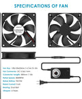 Beefy 120mm AC Powered Fan With Variable Speed Controller For Receiver Amplifier DVR And PlayStation Cooling 110V To 220V