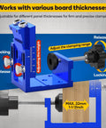Pocket Hole Jig Kit For 15 Degree Angled Holes All Metal Woodworking Drill Guide For Precise Dowel Joints Aluminum Alloy