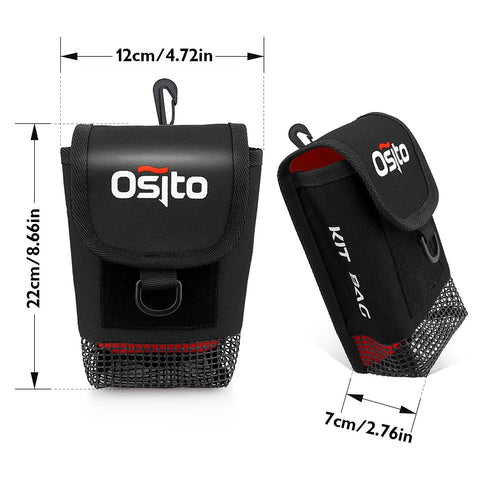 Compact Dive Mesh Gear Bag With Swivel Clip And D Ring shown with dimensions and mesh design