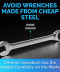 Ratcheting Wrench With Slim Profile Nine Sixteenth Inch, Chrome Vanadium Build For Auto Repair and Home Projects