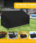 Outdoor Loveseat Cover For Two-Person Glider Benches And Sofas, Waterproof Patio Furniture Cover, 600D Oxford, black cover in garden