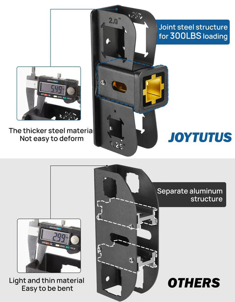 Heavy Duty Hitch Wall Mount For Garage Storage Designed To Fit One Point Two Five Or Two Inch Receivers While Locking Down Your Bikes Cargo Cases And Ski Gear Zero Fuss Install. Joint steel structure with measurement details.