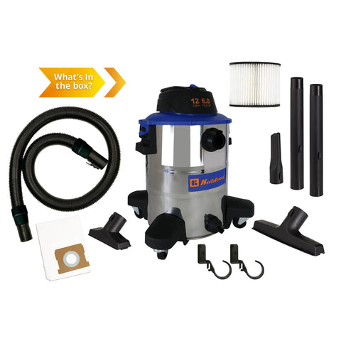 Beast Mode Wet And Dry Vacuum Cleaner With 12 Gallon Stainless Steel Tank 6 Peak HP Motor Lightweight And Ultra Portable