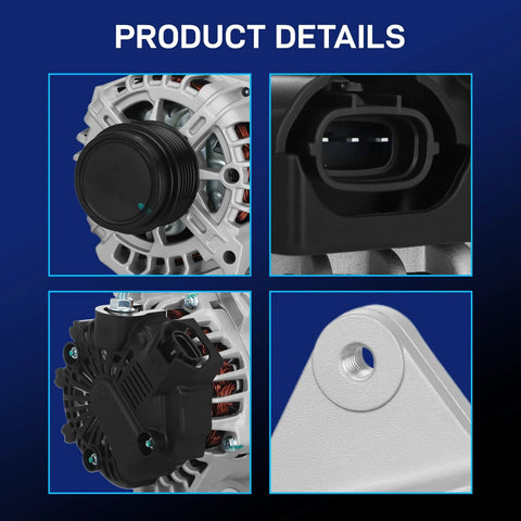 Close-up details of 12V 90A CW Alternator Replacement For Elantra 2011-2017, Elantra Coupe, Kia Soul, Forte, DIY ready