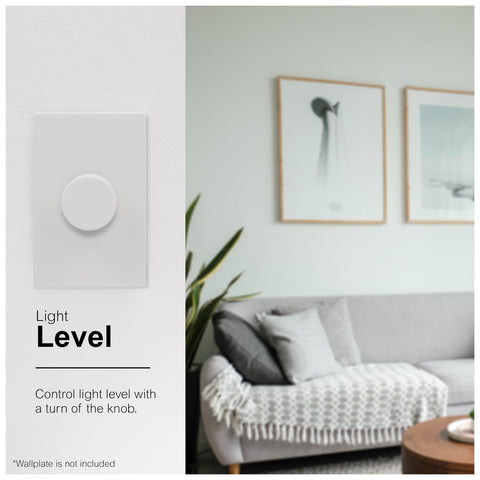 Three Way Rotating Dimmer Switch With Push On Off For Dimmable LED CFL And Incandescent Bulbs UL Listed White Or Light Almond Finish Includes Two Knob Colors For Easy Mood Lighting