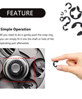 Hand holding snap ring from 400 Piece Car E Clips Kit With Alloy Steel Retaining Rings External Snap Rings In 10 Sizes M1.5 M2 M3 M4 M5 M6 M7 M8 M9 M10 For Auto Repair And Maintenance Replacement Parts And DIY Projects near an engine part.