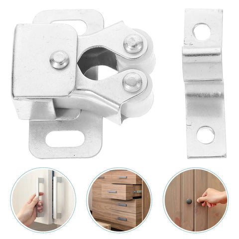 20 Sets Cabinet Door Ball Roller Latch Locks For Wardrobes And Cabinets Iron Material With High Hardness And Smooth Silver Finish