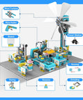 STEM Robot Building Kit With 570 Plus Pieces Motorized Farm Themed DIY Science Set, wind turbine build and farm machines