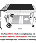 Pizza Oven Table With Topping Station For Outdoor Grills And Griddle Cart Prep Table showing dimensions and features