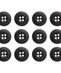 Rock Solid Military Spec Tactical Buttons For Army Fatigues And Law Enforcement Four Hole Melamine Fasteners Style 26 Black Twelve Pack.