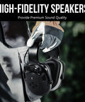 Bluetooth Hearing Protection Earmuffs With Rechargeable Battery NRR 25 Decibels Noise Canceling for snow blowing, mowing, and construction.