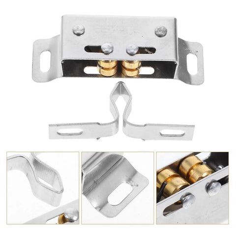 Stainless Steel Door Ball Catch With Adjustable Tension Spring Quiet Cabinet Door Latch For Homes And Offices, showing silver finish hardware