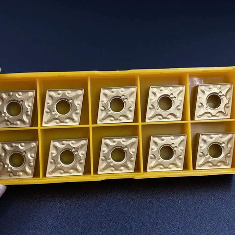 20 Pack CNMG431 Carbide Turning Inserts For Lathe Machining Steel And Stainless Steel With PVD Coating in yellow tray
