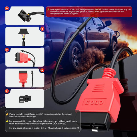 Gotta Have This OBD2 Diagnostic Tool Adapter For 2018 2020 Dodge Ram 1500 2500 Cummins With 16 Pin To 2 Pin OBDII Cable and truck