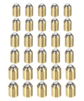 Top Shelf Heavy Duty Brass Ball Point Spring Plunger Assortment Kit With Exact Metric Dimensions arranged in rows for custom fabrication.