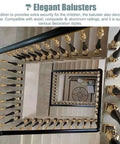 Rock Solid Aluminum Stair Balusters And Cuttable Deck Railing Spindles With Easy Install Adjustable Angles For Indoor Outdoor Porch Balcony Projects Pro Level Pack Of 10 featuring elegant black and gold balusters in a spiral staircase.