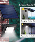 2 Pack Solar Wall Mount Lights With 30 LEDs, Super Bright Outdoor Security Flood Lights on brick wall, day and night function