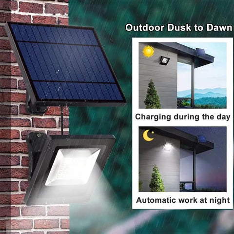 2 Pack Solar Wall Mount Lights With 30 LEDs, Super Bright Outdoor Security Flood Lights on brick wall, day and night function