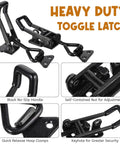 Beefed Up Heavy Duty Toggle Clamp Latch Set 4 Pack 4003 Style 1320 Lb Holding Capacity Black Coated Galvanized Metal