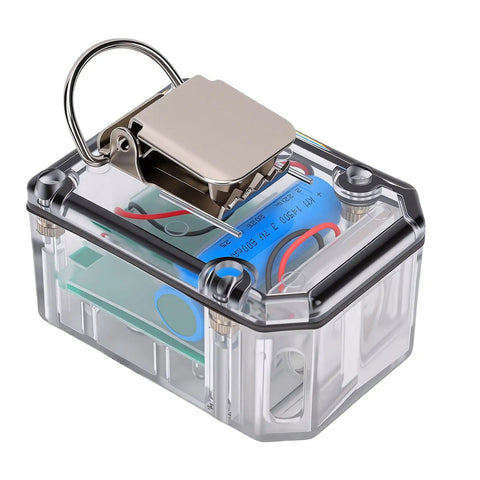 Built Tough Motion Sensor Safety Alarm For Frontline Workers With 100dB Distress Alert Long Battery Life showing clear design and battery compartment.