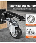 Badass Heavy Duty Workbench Caster Set Of 4 With Two And Half Inch Retractable Urethane Wheels and steel foot pedal leveling brakes, showcasing silent dual ball bearings.