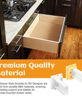 Heavy Duty RV Drawer Slides Rail Bracket For One Inch Channel With Four Way Adjustable Base and Slick Moving Kitchen Drawer Hardware.