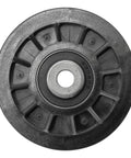 Top Tier Replacement Flat Idler Pulley Perfect For Ayp LT2318 LT2323 And Lz11577 Models, black with central bearing for mower repair.