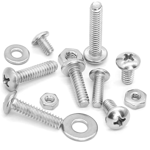 Nuts and bolts assortment kit, 700-piece stainless steel with Phillips pan-head screws