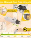 5 Pack Soft Close Cabinet Dampers For Overlay, Face Frame, And Frameless Hinges, Easy Side Mount Install on cabinet door