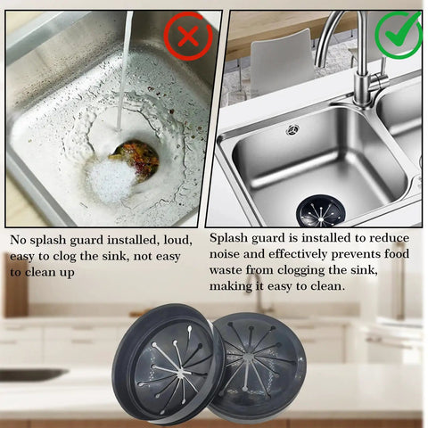 4 Pack Garbage Disposal Splash Guard Rubber Inserts 3.1 Inch Kitchen Sink Drain Guard with installation comparison