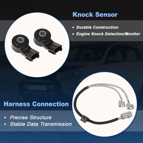 Knock Sensor With Harness Set Fits Lexus ES330 GX470 LS430 RX330 And Toyota 4Runner Avalon Tacoma Camry RAV4 Tundra OE 8961506010 8961520090 89615B6010 89615BZ030 89615BZ040, sensor and harness