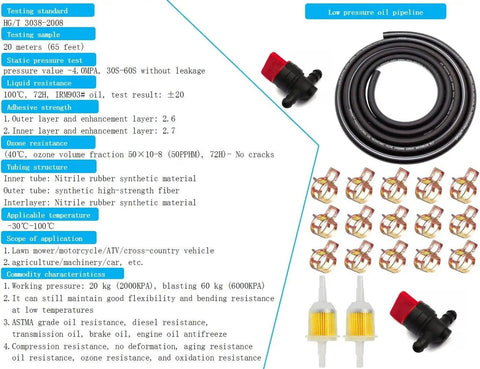 12V Inline Fuel Pump Kit For Lawn Mower Carburetor With 8mm Hose And Five Sixteenth Inch Fittings