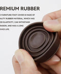 Close-up of 1.5 Inch Round Rubber Furniture Caster Cups 4 Pack Dark Brown Floor Protectors highlighting premium rubber quality